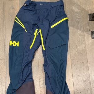 Helly Hansen Dark Blue Trousers with Neon Yellow Details